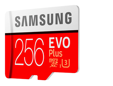 Samsung EVO+ 256GB UHS-I microSDXC U3 Memory Card is the best overall choice.