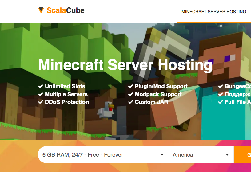 ScalaCube Minecraft server hosting 