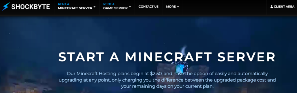 Shockbyte minecraft Hosting server