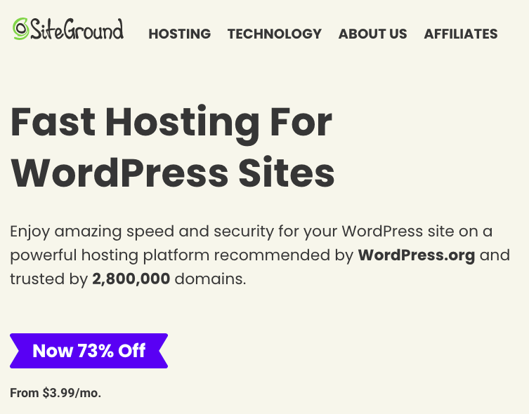 Site Ground - Best WordPress Hosting company